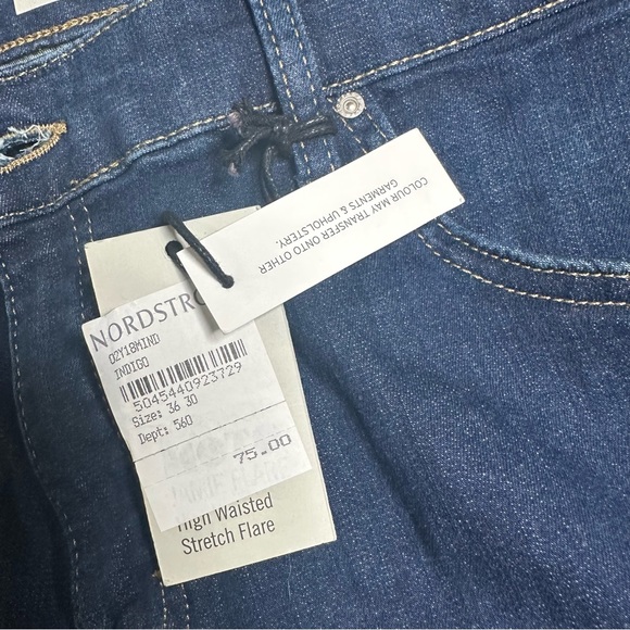 TOPSHOP MOTTO Jamie Flare High Waist Stretch Blue Jeans - Picture 6 of 15